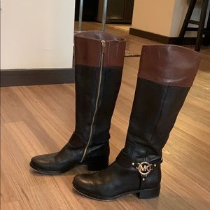 Leather boot - Black with tan trimmings